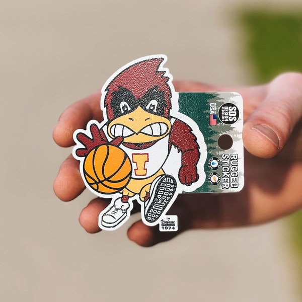 Vintage Basketball Cy Rugged Sticker (2.75"x 3.5")